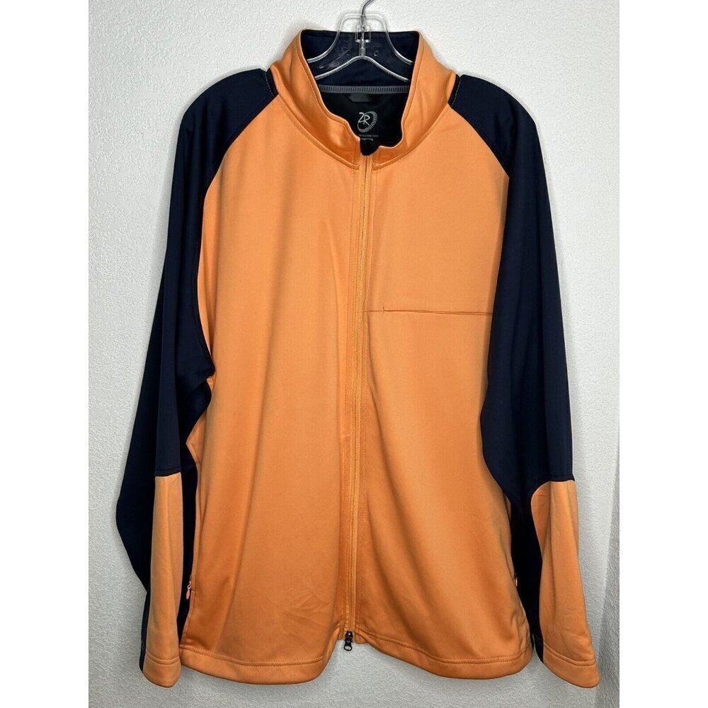 Zero Restriction Jacket Mens XXL 2XL Golf Tour Series Orange Navy Performance